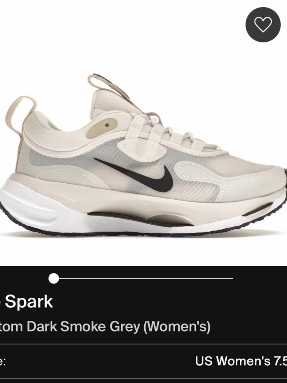 Nike Women's Phantom Dark Smoke Grey shoes - Size 7.5